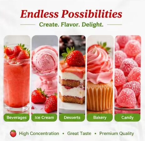 Strawberry Flavor Liquid Water Soluble High Concentration For Milk Tea Juice Carbonated Drink Protein Powder Beverage